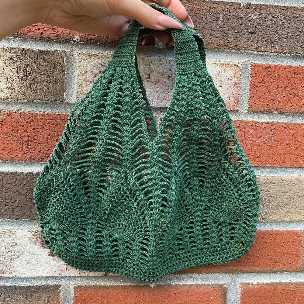 Vintage 1970s Hand Made Crotchet Handbag
